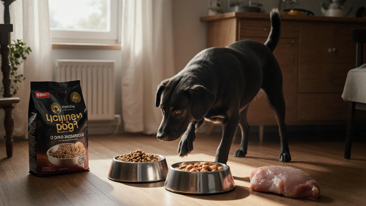 Можно ли давать собаке сухой корм и вареное мясо одновременно