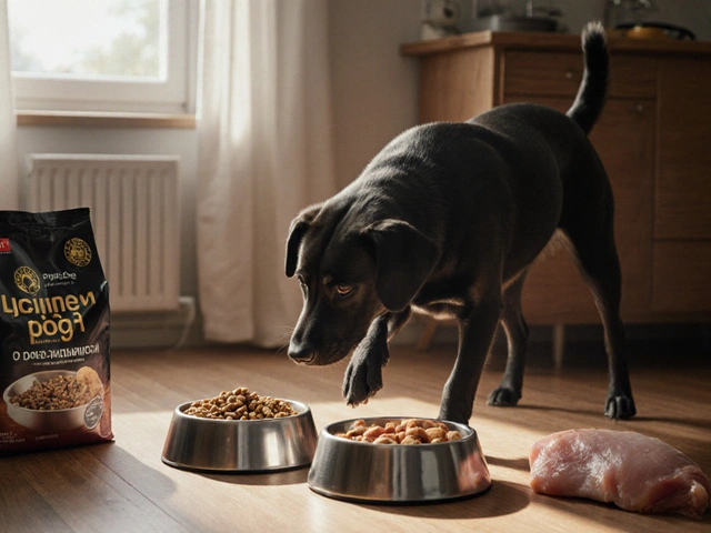 Можно ли давать собаке сухой корм и вареное мясо одновременно