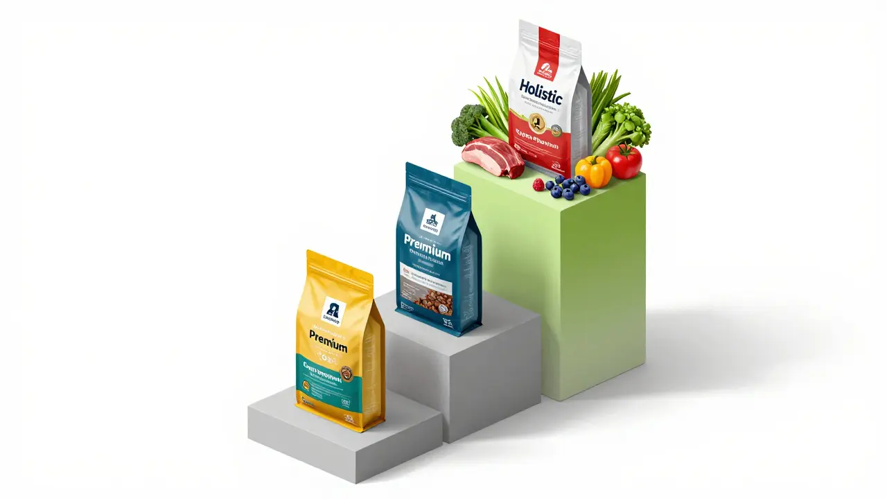 Иллюстрация иерархии классов кормов от эконома до холистика